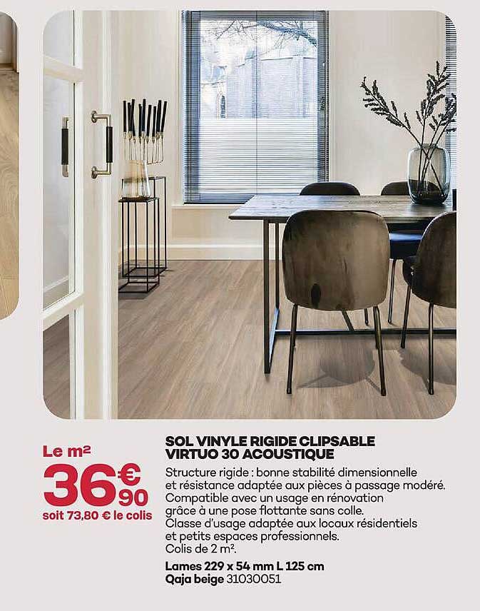 SOL VINYLE RIGIDE CLIPSABLE VIRTUO 30 ACOUSTIQUE