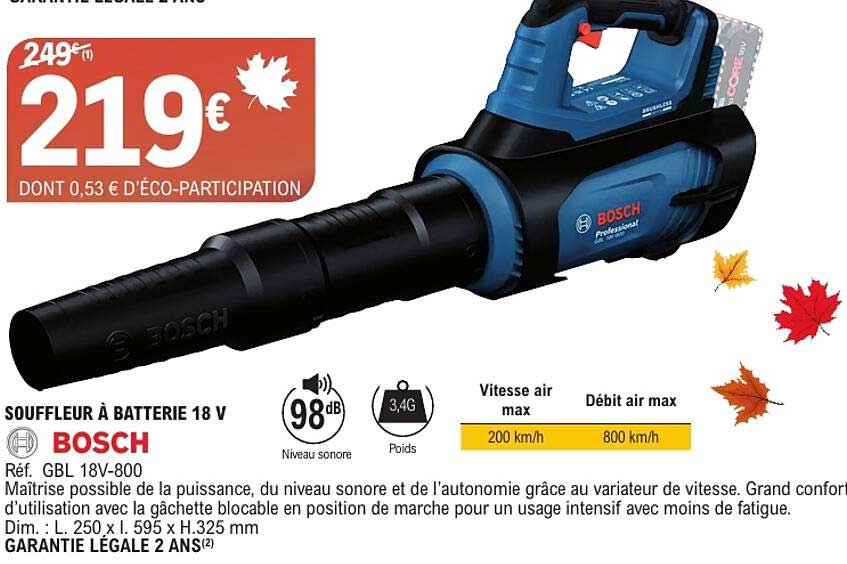 SOUFFLEUR À BATTERIE 18 V BOSCH