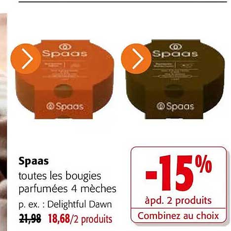 Spaas toutes les bougies parfumées 4 mèches p. ex. : Delightful Dawn