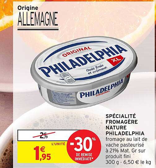 SPÉCIALITÉ FROMAGÈRE NATURE PHILADELPHIA