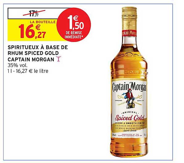SPIRITUEUX À BASE DE RHUM SPICED GOLD CAPTAIN MORGAN