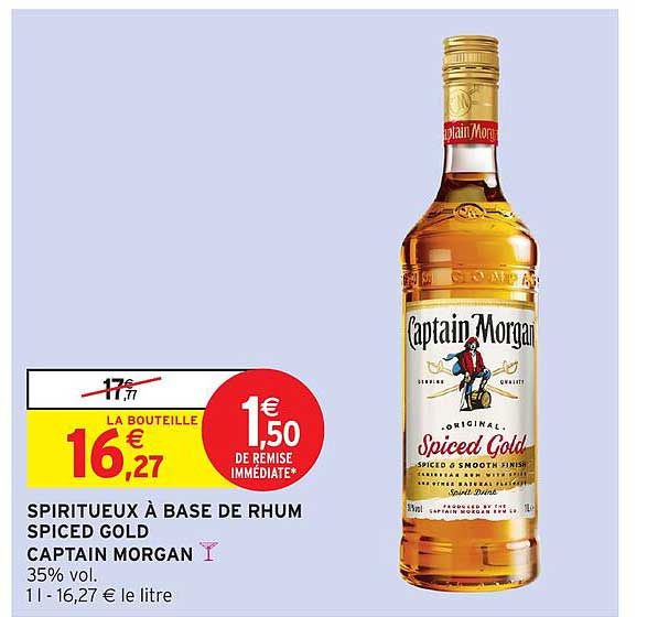 SPIRITUEUX À BASE DE RHUM SPICED GOLD CAPTAIN MORGAN