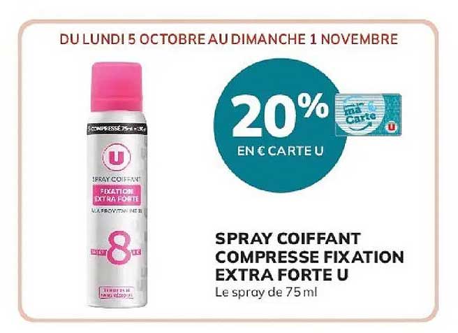 SPRAY COIFFANT COMPRESSE FIXATION EXTRA FORTE U