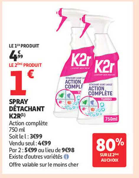 SPRAY DÉTACHANT K2R Action complète 750 ml