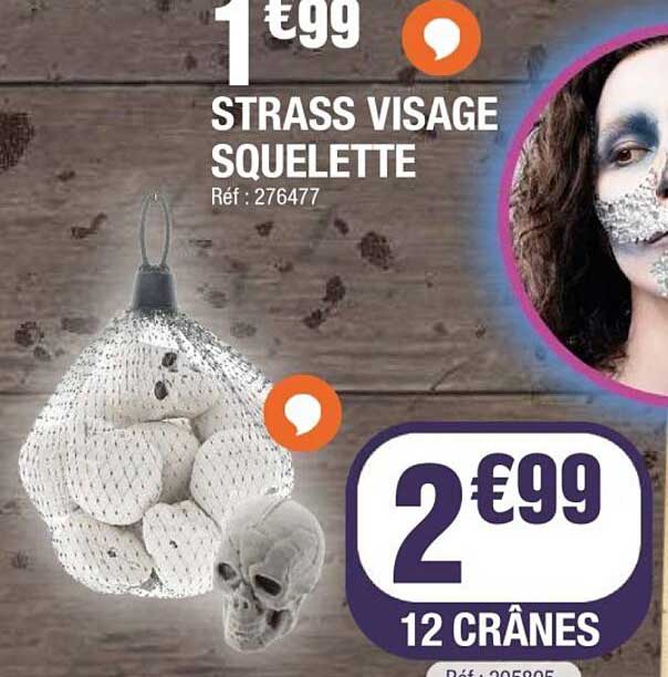 STRASS VISAGE SQUELETTE