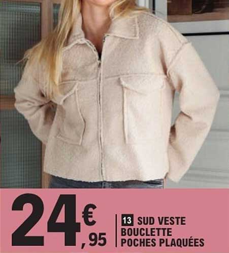 SUD VESTE BOUCLETTE POCHES PLAQUÉES