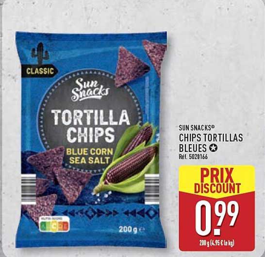 SUN SNACKS® CHIPS TORTILLAS BLEUES