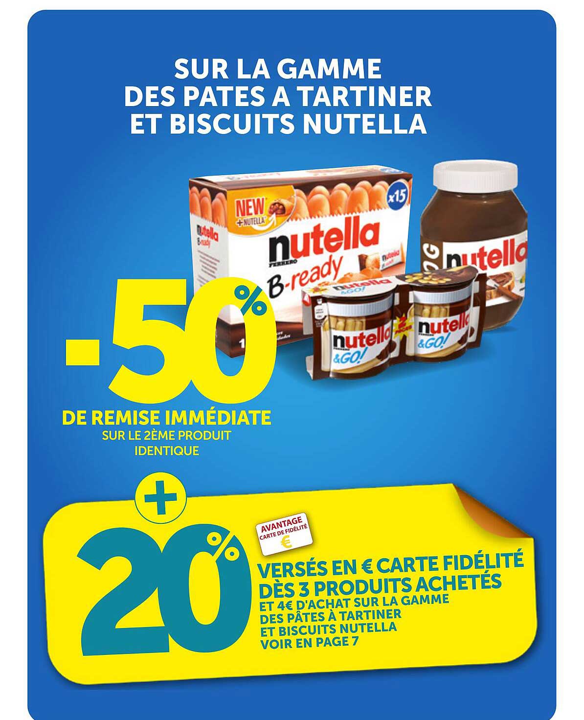 SUR LA GAMME DES PATES A TARTINER ET BISCUITS NUTELLA