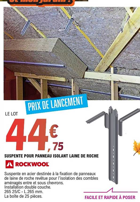 SUSPENTE POUR PANNEAU ISOLANT LAINE DE ROCHE