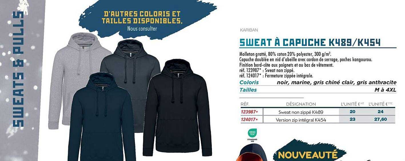 SWEAT À CAPUCHE K489/K454