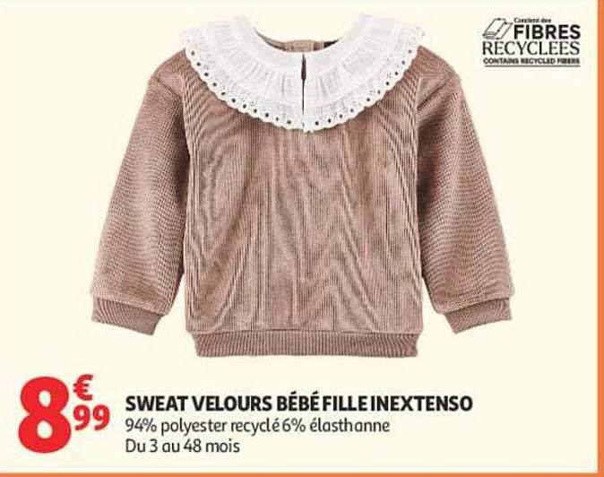SWEAT VELOURS BÉBÉ FILLE IN EXTENSO