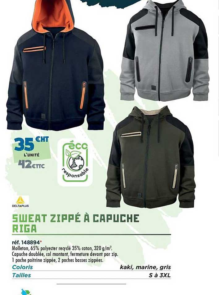 SWEAT ZIPPÉ À CAPUCHE RIGA