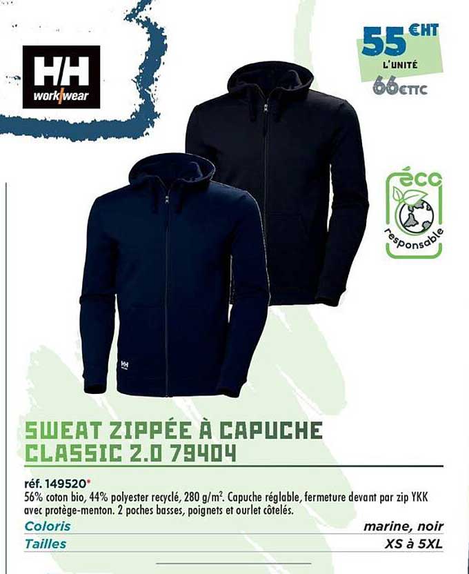SWEAT ZIPPÉE À CAPUCHE CLASSIC 2.0 79404