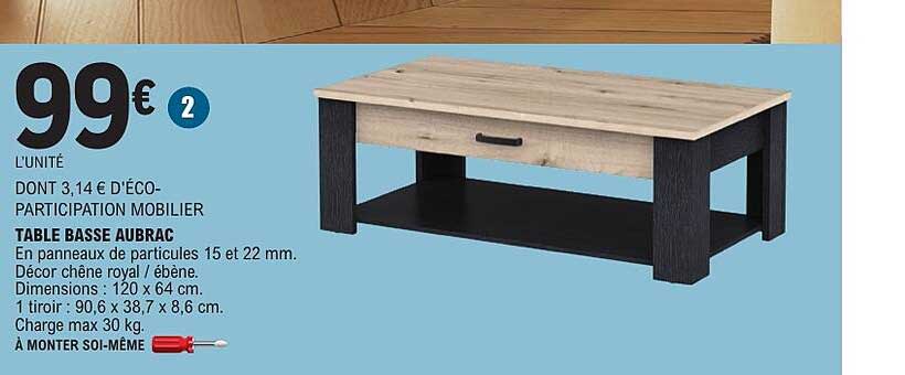 TABLE BASSE AUBRAC
