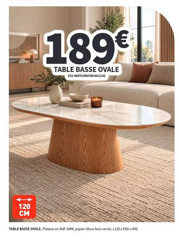 TABLE BASSE OVALE