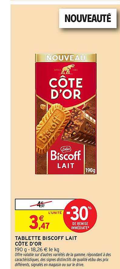 TABLETTE BISCOFF LAIT CÔTE D'OR