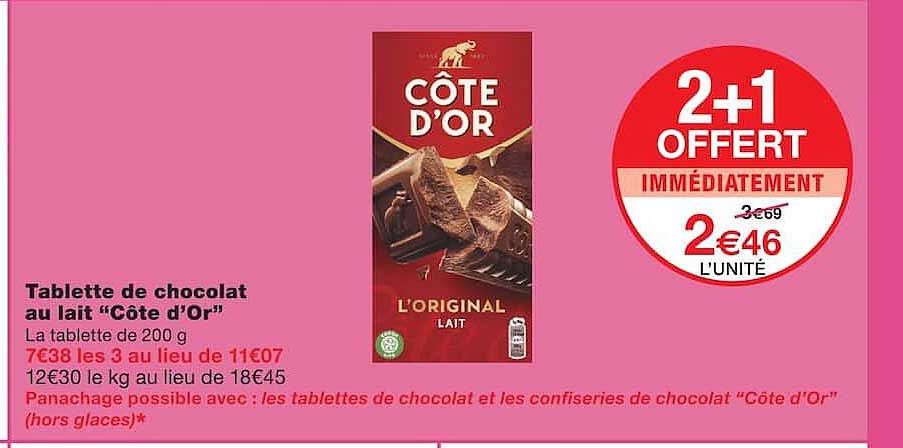 Tablette de chocolat au lait “Côte d’Or”