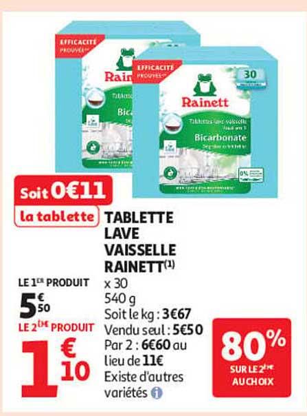 TABLETTE LAVE VAISSELLE RAINETT(1) x 30 540 g