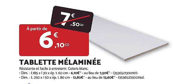 TABLETTE MÉLAMINÉE