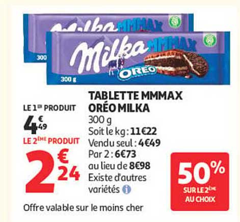 TABLETTE MMMAX ORÉO MILKA