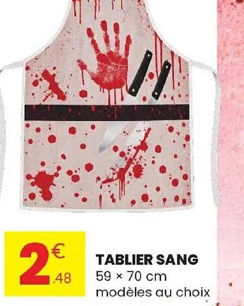 TABLIER SANG 59 × 70 cm modèles au choix