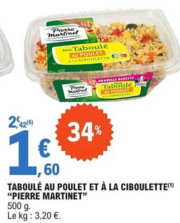 TABOULÉ AU POULET ET À LA CIBOULETTE "PIERRE MARTINET"