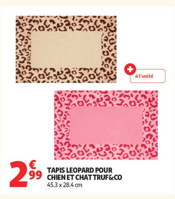 TAPIS LEOPARD POUR CHIEN ET CHAT TRUF&CO 45.3 x 28.4 cm