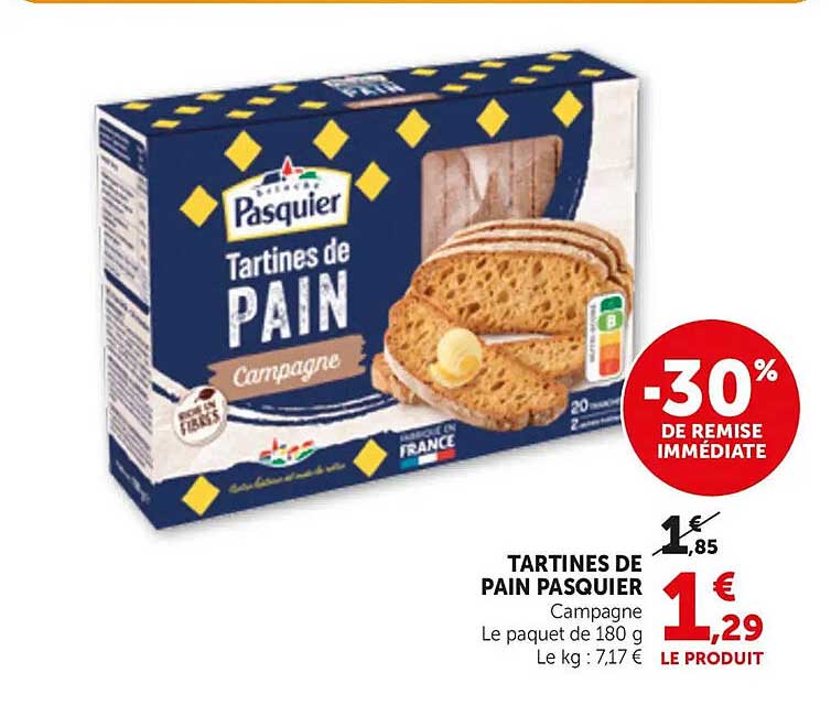 TARTINES DE PAIN PASQUIER Campagne
