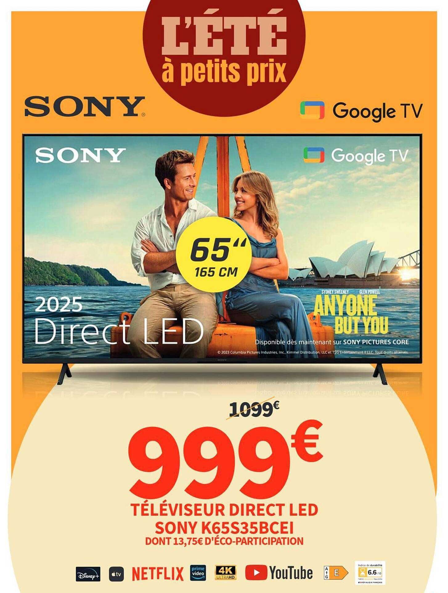 TÉLÉVISEUR DIRECT LED SONY K65S35BCEI