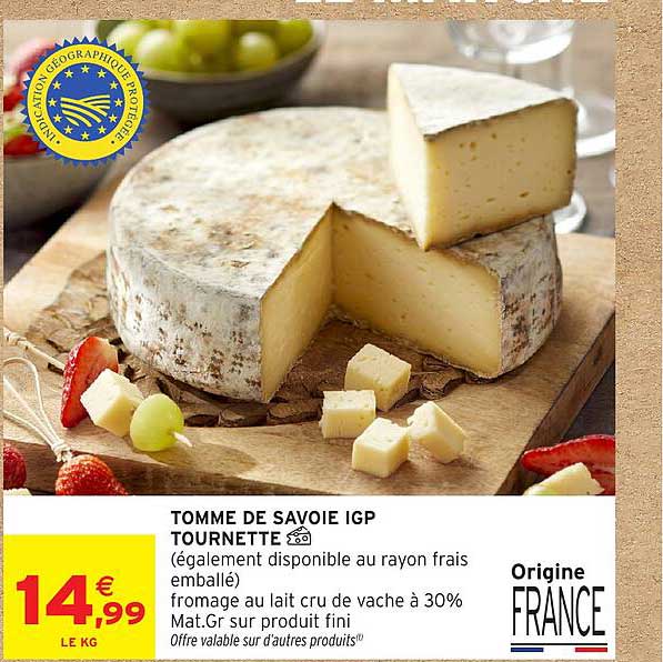 TOMME DE SAVOIE IGP TOURNETTE