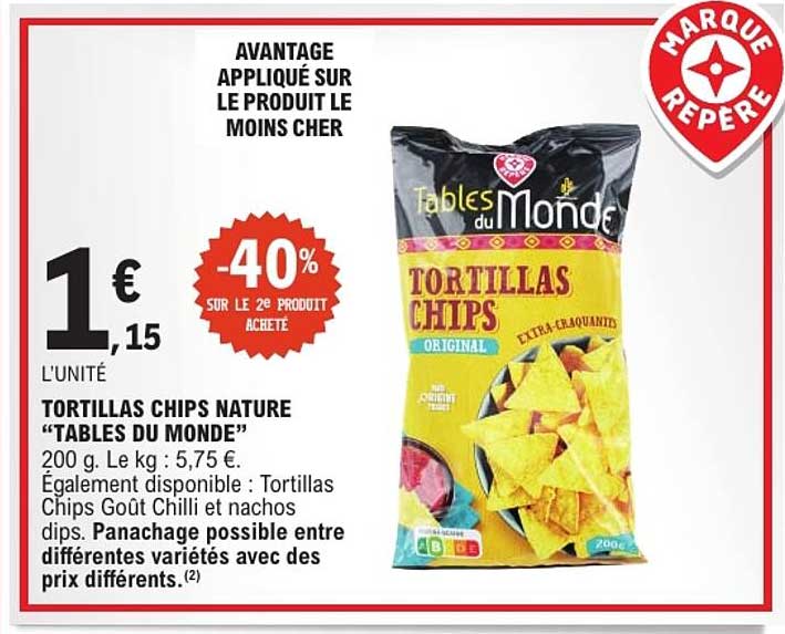 TORTILLAS CHIPS NATURE “TABLES DU MONDE”