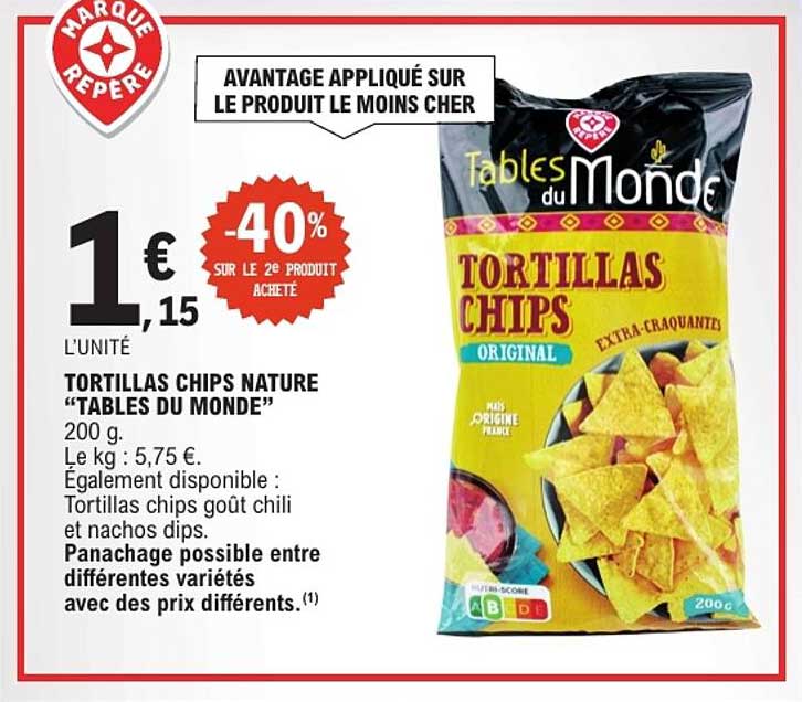 TORTILLAS CHIPS NATURE “TABLES DU MONDE”