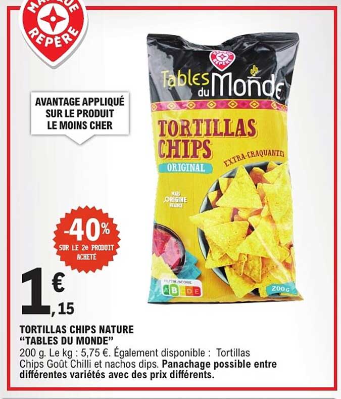 TORTILLAS CHIPS NATURE “TABLES DU MONDE”