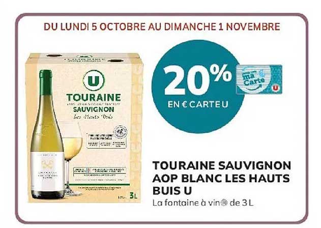 TOURAINE SAUVIGNON AOP BLANC LES HAUTS BUIS U