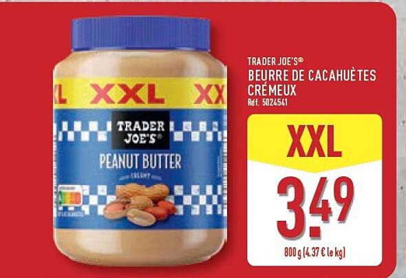 TRADER JOE'S® BEURRE DE CACAHUÈTES CRÉMEUX