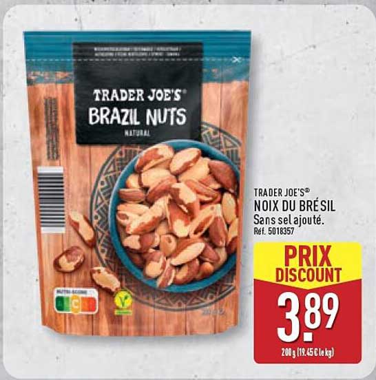 TRADER JOE’S NOIX DU BRÉSIL Sans sel ajouté.