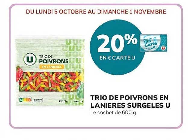 TRIO DE POIVRONS EN LANIERES SURGELES U