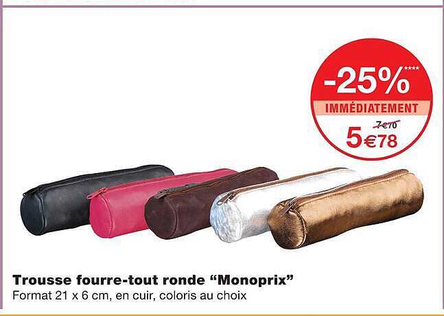 Trousse fourre-tout ronde “Monoprix”