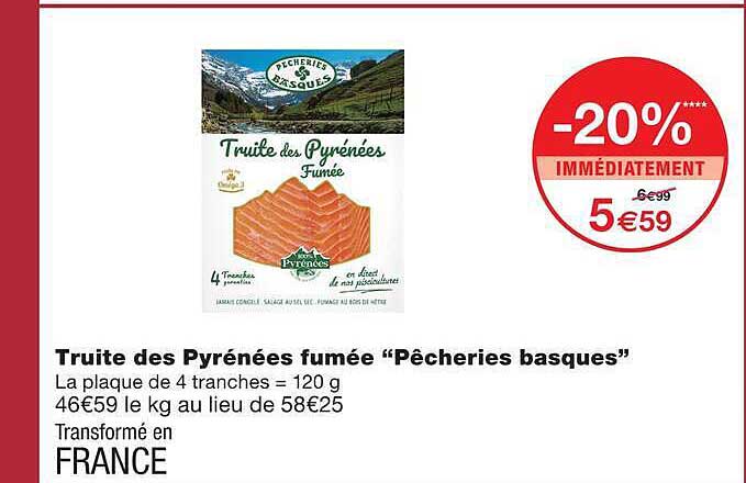 Truite des Pyrénées fumée “Pêcheries basques”