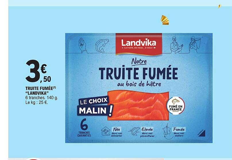 TRUITE FUMÉE "LANDVIKA" 6 tranches, 140 g.