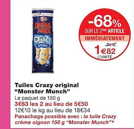 Tuiles Crazy original “Monster Munch”