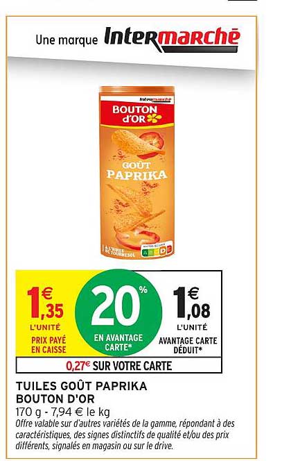 TUILES GOÛT PAPRIKA BOUTON D'OR