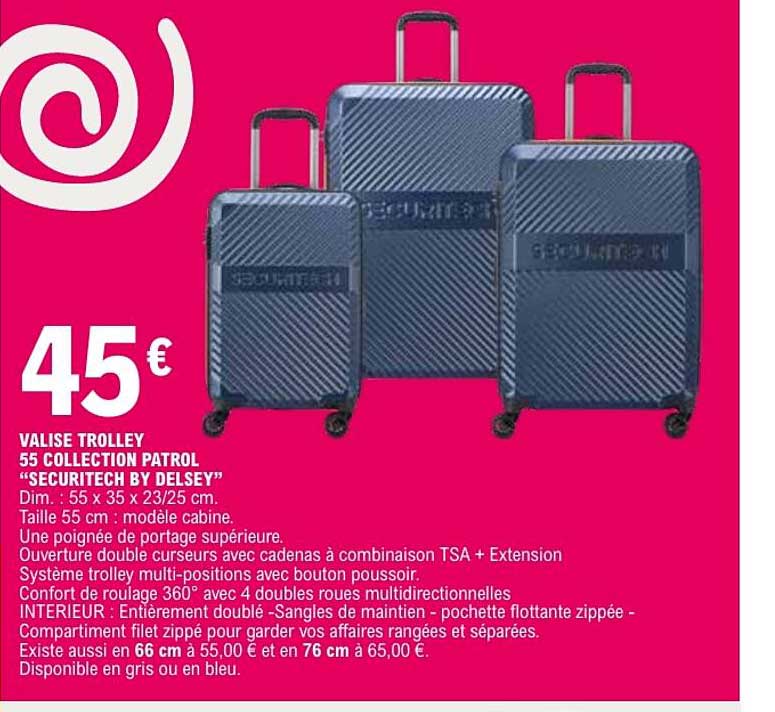 VALISE TROLLEY 55 COLLECTION PATROL “SECURITECH BY DELSEY”