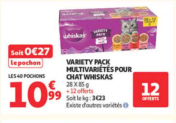 VARIETY PACK MULTIVARIÉTÉS POUR CHAT WHISKAS