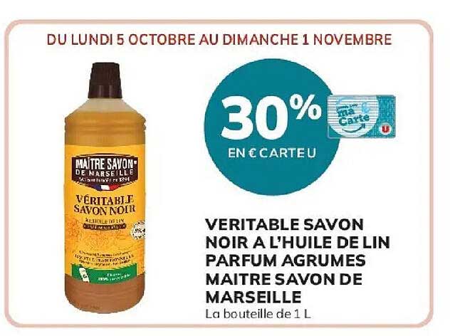 VERITABLE SAVON NOIR A L’HUILE DE LIN PARFUM AGRUMES MAITRE SAVON DE MARSEILLE