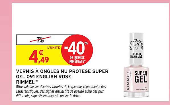 VERNIS À ONGLES NU PROTEGE SUPER GEL 091 ENGLISH ROSE RIMMEL (b)