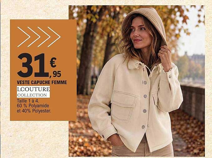 VESTE CAPUCHE FEMME LCOUTURE COLLECTION