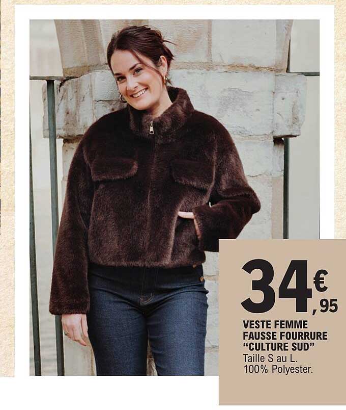 VESTE FEMME FAUSSE FOURRURE “CULTURE SUD”