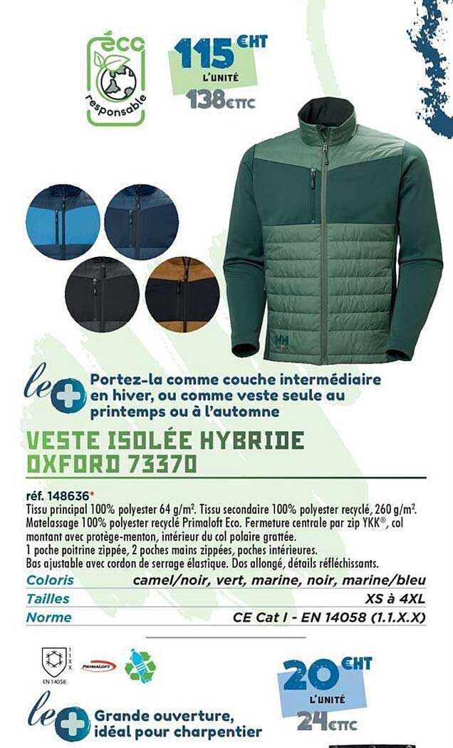 VESTE ISOLÉE HYBRIDE OXFORD 73370
