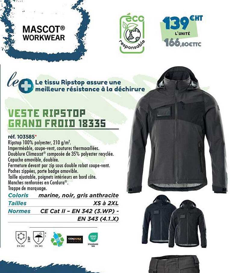 VESTE RIPSTOP GRAND FROID 18335